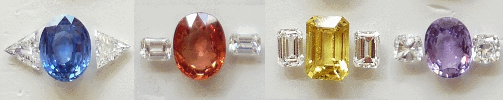 Platinum Ring with Orange Sapphire and Diamonds