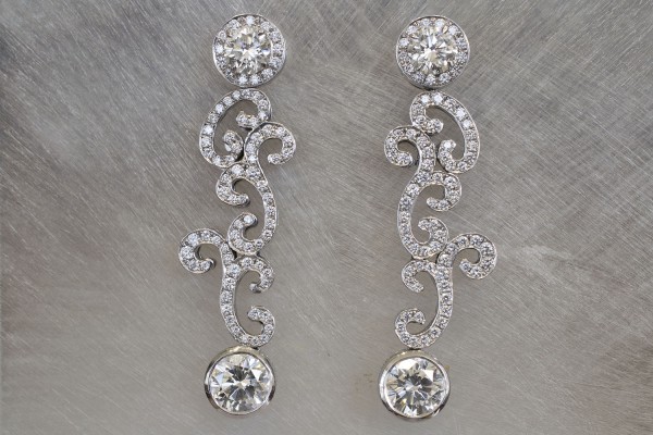 Diamond and White Gold Earrings